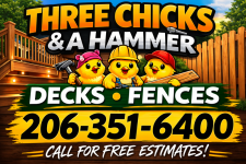 Three Chicks and a Hammer, LLC logo